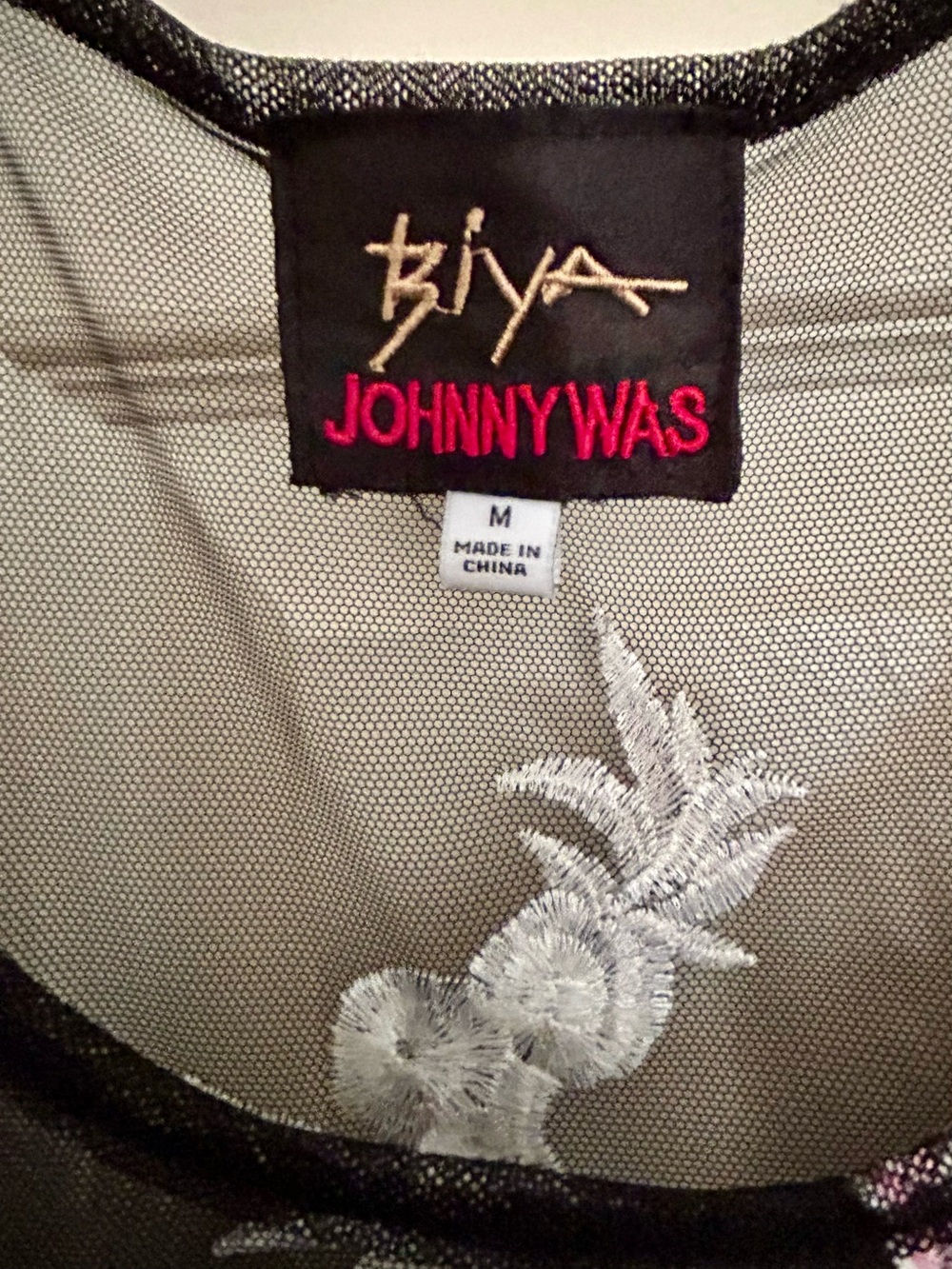 Johnny Was -Meol Mazzy A line Mesh Bird of Paradise Embroidered Dress (Slip) - Picture 12 of 13